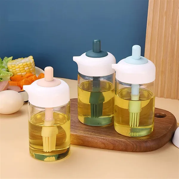 230_Ml_Oil_Dispenser_With_Brush_Multi_Use_For_Cooking_Baking_Bbq_Marinating_Pack_Of_1_Multicolour_Glass