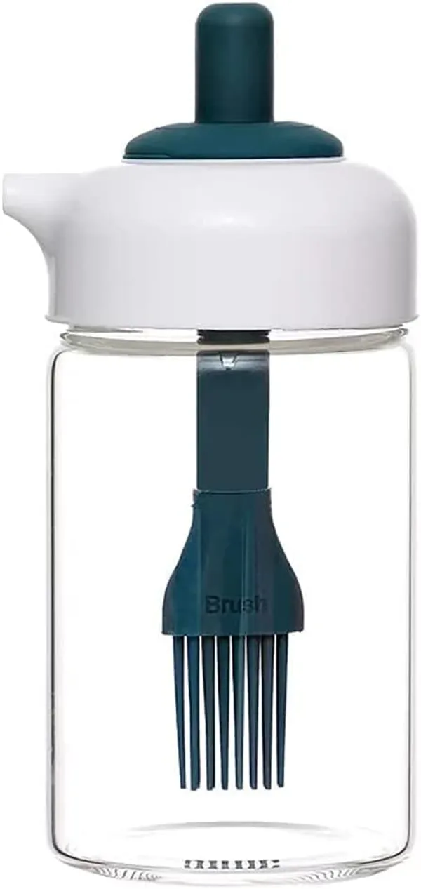 230_Ml_Oil_Dispenser_With_Brush_Multi_Use_For_Cooking_Baking_Bbq_Marinating_Pack_Of_1_Multicolour_Glass
