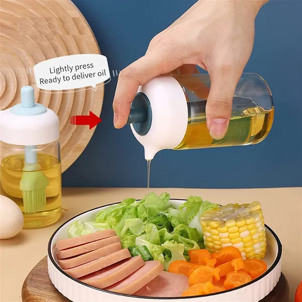 230_Ml_Oil_Dispenser_With_Brush_Multi_Use_For_Cooking_Baking_Bbq_Marinating_Pack_Of_1_Multicolour_Glass