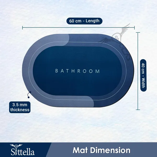 Sittella_2_Pieces_3_5_Mm_Anti_Skid_Water_Soaking_Oval_Bathroom_Print_Rubber_Mat_Water_Absorbent_Mat_40x60_Cm_Blue