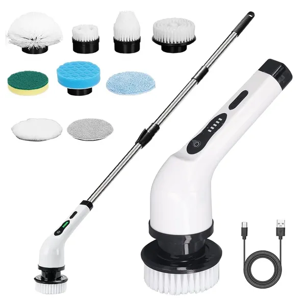 Freshdcart_25_W_High_Speed_Electric_Cleaning_Brush_With_Cleaning_Rechargeable_Spin_Power_Scrubber_For_Bathroom_Kitchen_Glass_Tiles_Home_White
