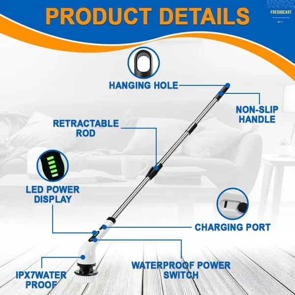 Freshdcart_25_W_High_Speed_Electric_Cleaning_Brush_With_Cleaning_Rechargeable_Spin_Power_Scrubber_For_Bathroom_Kitchen_Glass_Tiles_Home_White