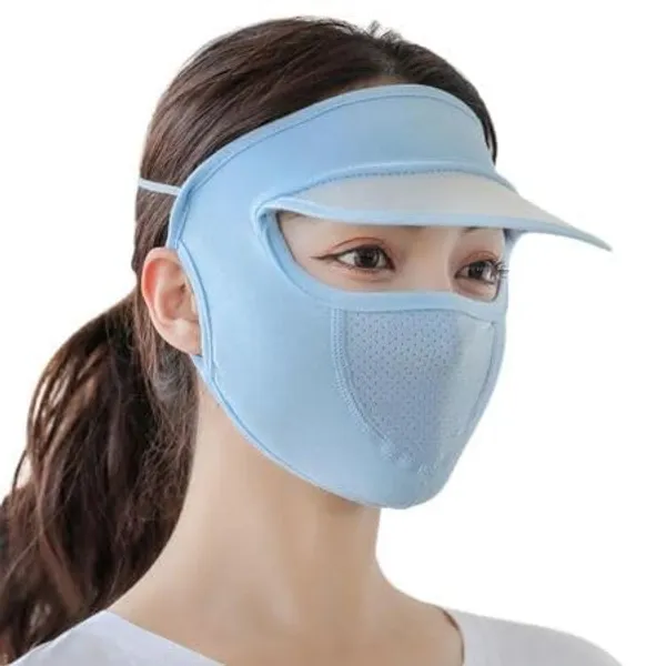 Pack_Of_2_-_Summer_Protection_Women_S_Cap_Mask_Uv_Sun_Protection_Foldable_Scarf_Face_Cover_With_Ice_Silk_Material_Breathable_Sunscreen_Shield_For_Outdoor_Cycling_Activities