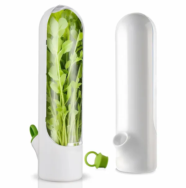 Herb_Saver_Pods_Fresh_Herb_Keeper_For_Refrigerator_Bpa_Free_Transparent_Storage_For_Mint_Spinach_Basil_Parsley_Coriander_Green_Garlic_More_Keeps_Herbs_Fresh_Longer