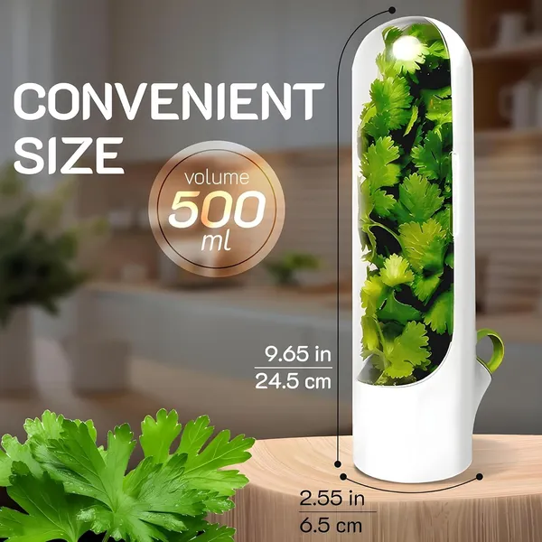 Herb_Saver_Pods_Fresh_Herb_Keeper_For_Refrigerator_Bpa_Free_Transparent_Storage_For_Mint_Spinach_Basil_Parsley_Coriander_Green_Garlic_More_Keeps_Herbs_Fresh_Longer