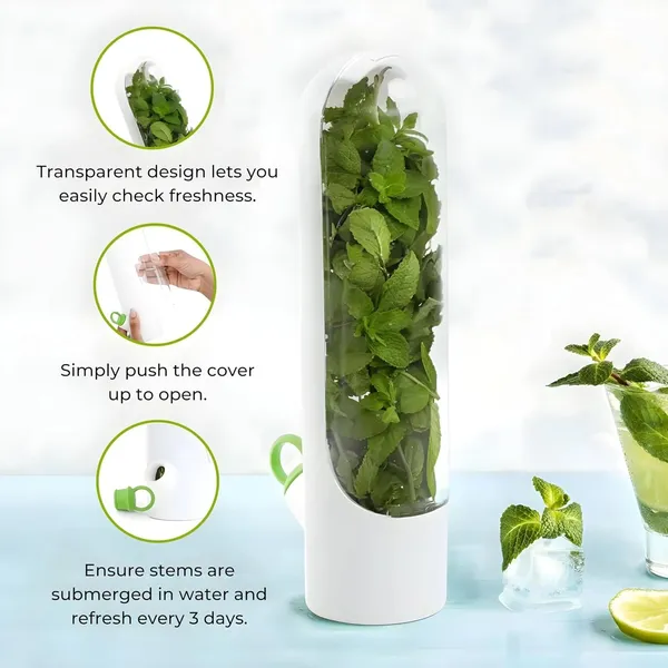 Herb_Saver_Pods_Fresh_Herb_Keeper_For_Refrigerator_Bpa_Free_Transparent_Storage_For_Mint_Spinach_Basil_Parsley_Coriander_Green_Garlic_More_Keeps_Herbs_Fresh_Longer