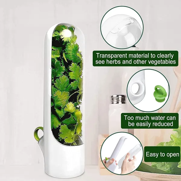 Herb_Saver_Pods_Fresh_Herb_Keeper_For_Refrigerator_Bpa_Free_Transparent_Storage_For_Mint_Spinach_Basil_Parsley_Coriander_Green_Garlic_More_Keeps_Herbs_Fresh_Longer
