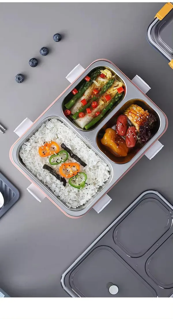 3_Compartment_Stainless_Steel_Lunch_Box_With_Removable_Inner_Plate_Reusable_Tiffin_Box_Easy_To_Carry_Food_Containers_For_Office_School_And_Travel_Multicolor_Pack_Of_1