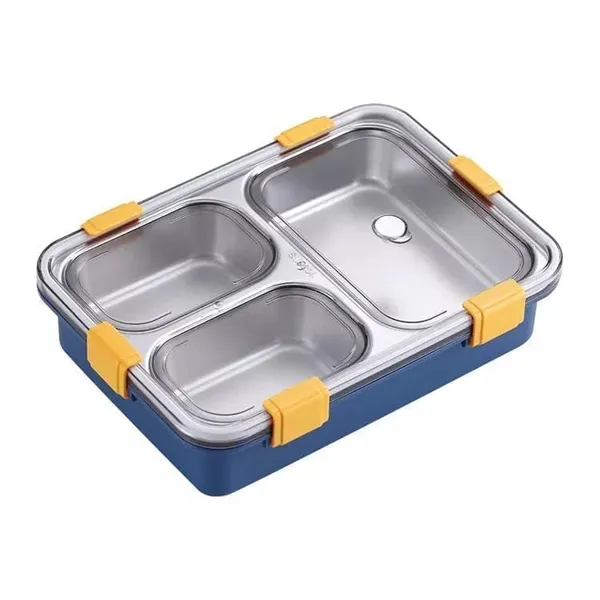 3_Compartment_Stainless_Steel_Lunch_Box_With_Removable_Inner_Plate_Reusable_Tiffin_Box_Easy_To_Carry_Food_Containers_For_Office_School_And_Travel_Multicolor_Pack_Of_1