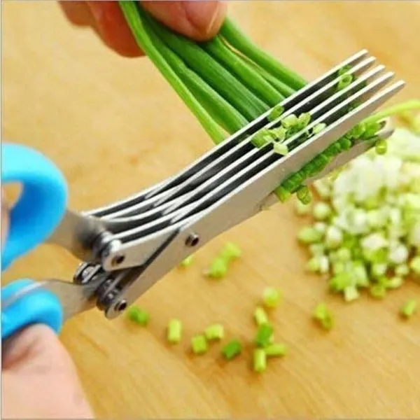 5_Blade_Scissor_Multi_Functional_Stainless_Steel_Kitchen_Knives_5_Blade_Scissor_Vegetable_Cutter_With_Cleaning_Brush_Cooking_Tool_For_Efficient_Cutting_Multicolor_Pack_Of_1