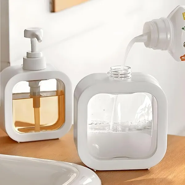 Square_Liquid_Dispenser_Clear_Plastic_Soap_Dispenser_Pump_Refillable_Lotion_Bottles_Portable_Liquid_Container_For_Kitchen_And_Bathroom_Multicolor_Pack_Of_1