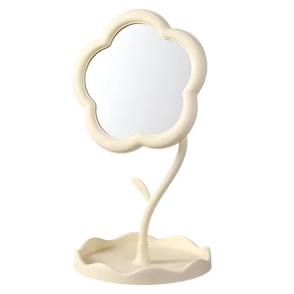 Flower_Shape_Makeup_Mirror_With_Tray_Detachable_Compact_Vanity_Mirror_For_Desktop_Bedroom_Bathroom_Travel_Use_Pack_Of_1_Multicolor