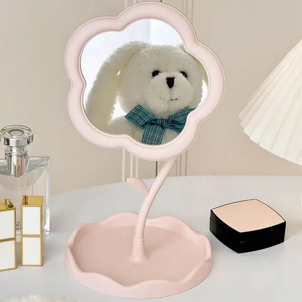 Flower_Shape_Makeup_Mirror_With_Tray_Detachable_Compact_Vanity_Mirror_For_Desktop_Bedroom_Bathroom_Travel_Use_Pack_Of_1_Multicolor