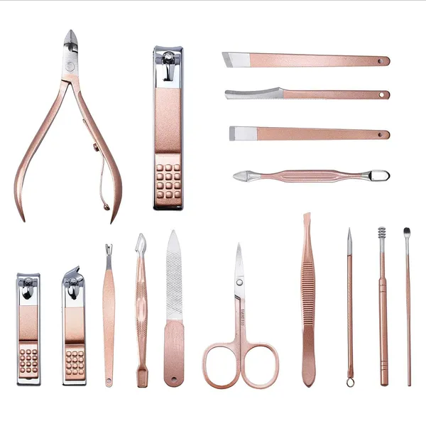16_In_1_Manicure_Kit_Complete_Nail_Clippers_Cutters_Set_Multi_Tool_Nail_Care_Kit_For_Hands_And_Feet_Grooming_Pack_Of_1_Multicolor