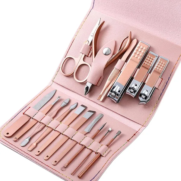 16_In_1_Manicure_Kit_Complete_Nail_Clippers_Cutters_Set_Multi_Tool_Nail_Care_Kit_For_Hands_And_Feet_Grooming_Pack_Of_1_Multicolor