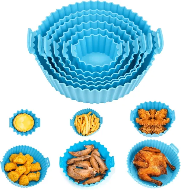 6_Pcs_Air_Fryer_Silicone_Liners_Pot_Set_Reusable_Round_Non_Stick_Baking_Tray_Inserts_Heat_Resistant_Basket_For_Oven_Air_Fryer_Pack_Of_1_Multicolor
