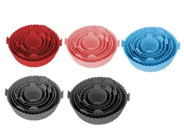 6_Pcs_Air_Fryer_Silicone_Liners_Pot_Set_Reusable_Round_Non_Stick_Baking_Tray_Inserts_Heat_Resistant_Basket_For_Oven_Air_Fryer_Pack_Of_1_Multicolor
