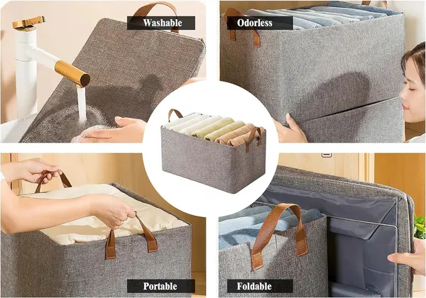 26_L_Foldable_Storage_Bag_For_Clothes_Blankets_Toys_Closet_Organizer_With_Zipper_Handles_Fabric_Storage_Box_For_Wardrobe_And_Travel_Use_Multicoloe