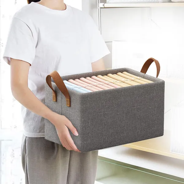 26_L_Foldable_Storage_Bag_For_Clothes_Blankets_Toys_Closet_Organizer_With_Zipper_Handles_Fabric_Storage_Box_For_Wardrobe_And_Travel_Use_Multicoloe