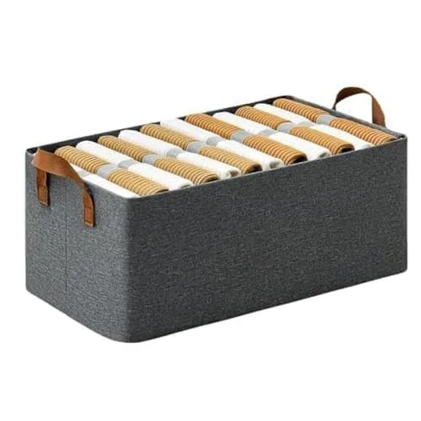 26_L_Foldable_Storage_Bag_For_Clothes_Blankets_Toys_Closet_Organizer_With_Zipper_Handles_Fabric_Storage_Box_For_Wardrobe_And_Travel_Use_Multicoloe