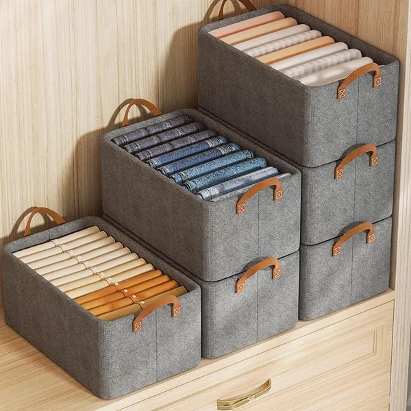 26_L_Foldable_Storage_Bag_For_Clothes_Blankets_Toys_Closet_Organizer_With_Zipper_Handles_Fabric_Storage_Box_For_Wardrobe_And_Travel_Use_Multicoloe