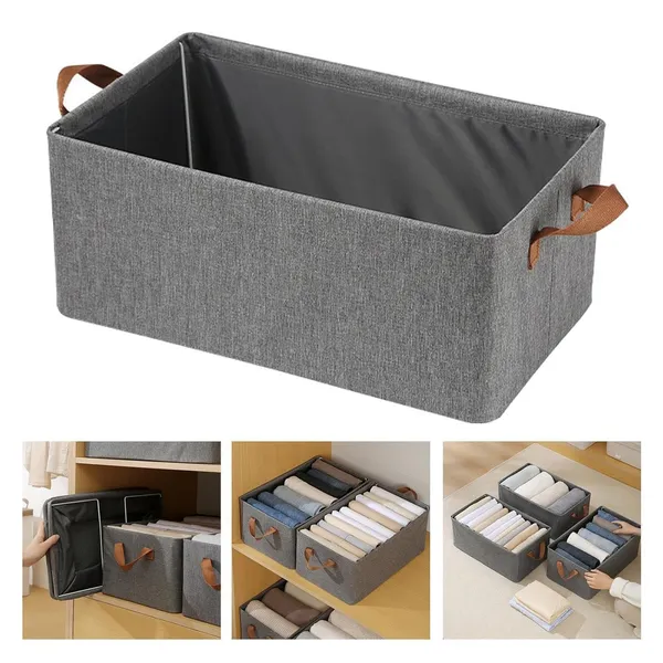 26_L_Foldable_Storage_Bag_For_Clothes_Blankets_Toys_Closet_Organizer_With_Zipper_Handles_Fabric_Storage_Box_For_Wardrobe_And_Travel_Use_Multicoloe