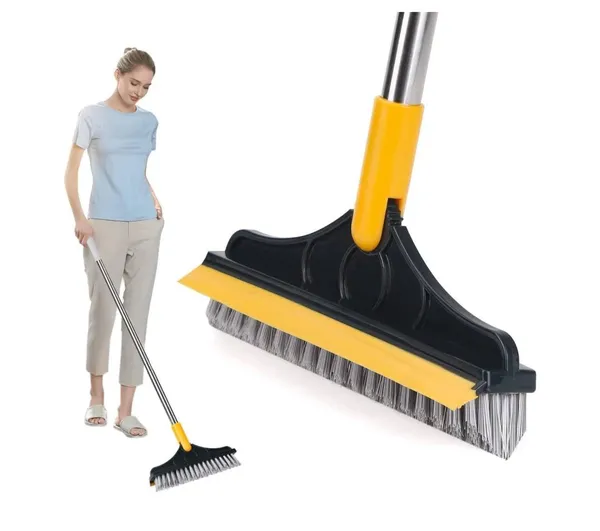2_In_1_Tile_Cleaning_Brush_With_Handle_Multipurpose_Brush_With_Scraper_For_Floor_Wall_Bathroom_Grout_Tile_Gap_And_Corner_Cleaning_Tool_Multicolor_Pack_Of_2