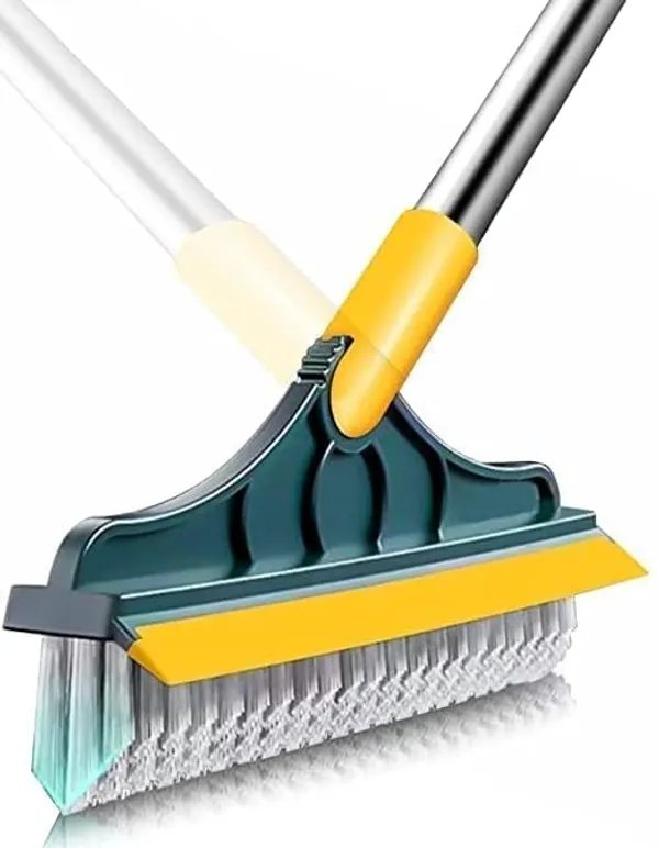 2_In_1_Tile_Cleaning_Brush_With_Handle_Multipurpose_Brush_With_Scraper_For_Floor_Wall_Bathroom_Grout_Tile_Gap_And_Corner_Cleaning_Tool_Multicolor_Pack_Of_2