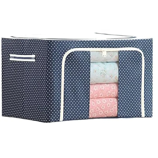 66_L_Storage_Bag_For_Clothes_Blankets_And_Organizing_Items_Foldable_Closet_Organizer_With_Double_Zipper_And_Transparent_Window_Pack_Of_1_Multicolor