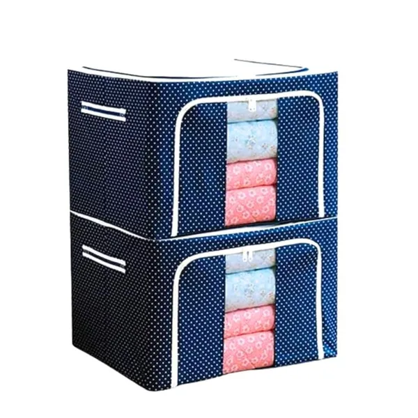66_L_Storage_Bag_For_Clothes_Blankets_And_Organizing_Items_Foldable_Closet_Organizer_With_Double_Zipper_And_Transparent_Window_Pack_Of_1_Multicolor