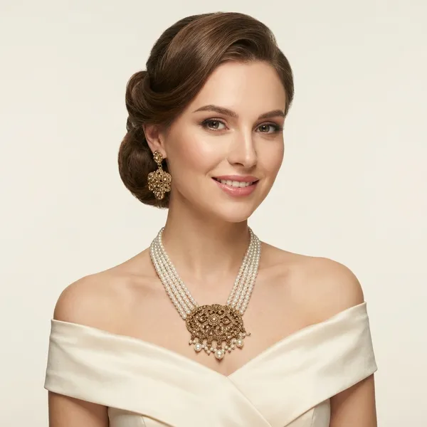 Vintage_Style_Multi_Strand_Pearl_Necklace_With_Antique_Bronze_Filigree_Pendant