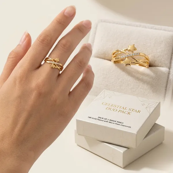 Gold_Toned_Twisted_Band_Ring_With_Diagonal_Diamond_Accent_(Combo_of_2)