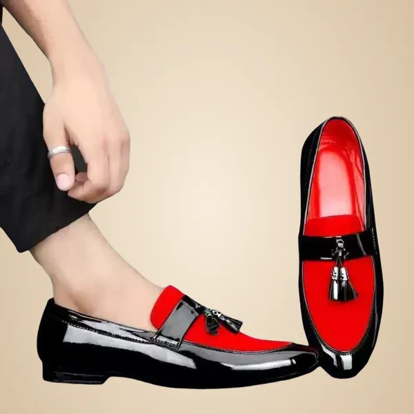 Red_And_Black_Synthetic_Loafers_&_Running_Shoe_For_Men_Pack_Of_2