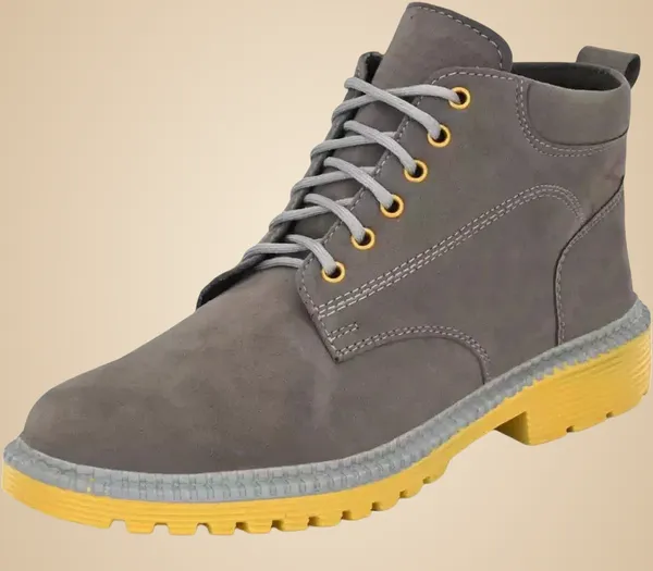 Grey_Synthetic_Boots_For_Men