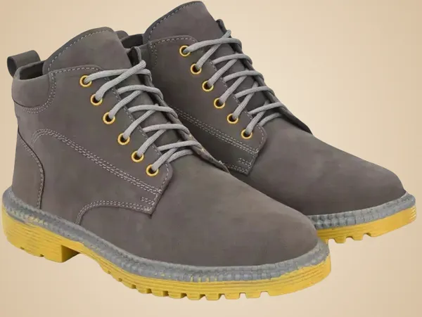 Grey_Synthetic_Boots_For_Men