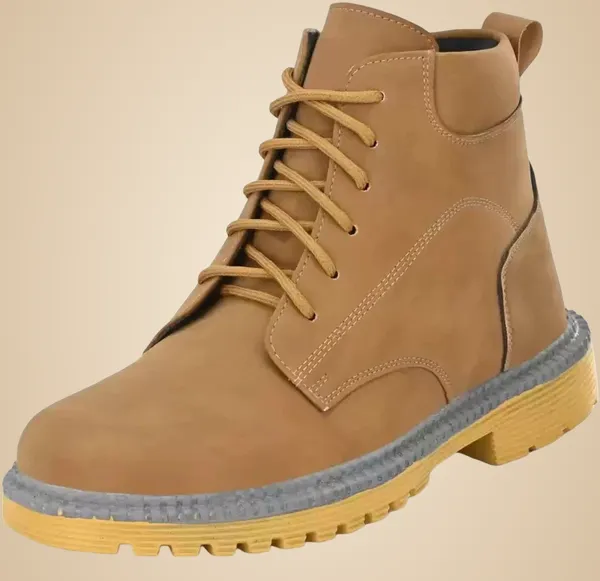 Tan_Synthetic_Boots_For_Men