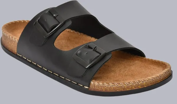 Black_Foam_Striped_Slippers_For_Men