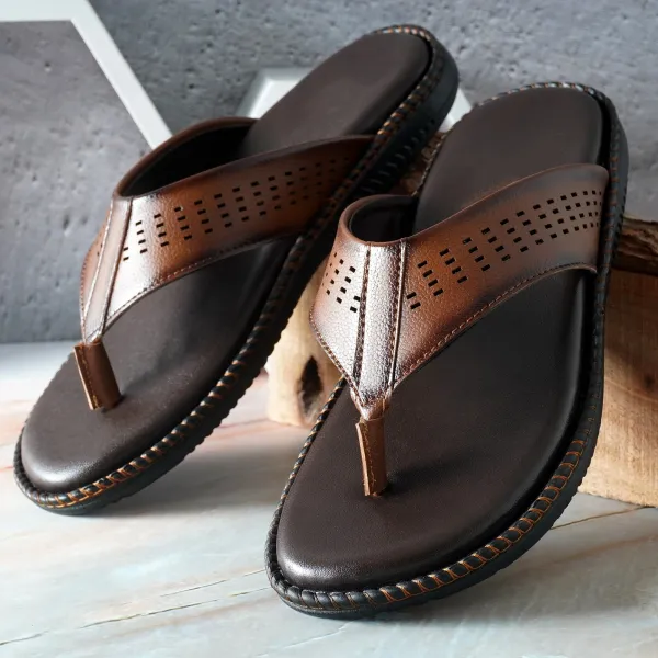 Brown_Foam_Laser_Cut_Slippers_For_Men