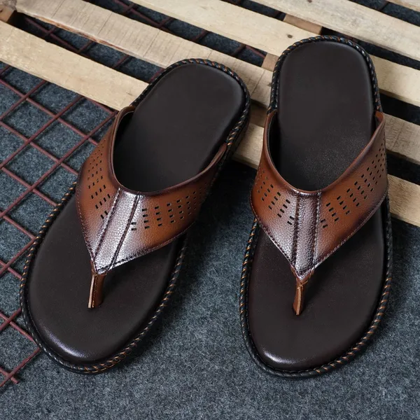 Brown_Foam_Laser_Cut_Slippers_For_Men