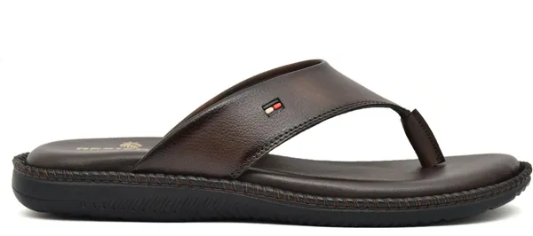 Brown_Foam_Striped_Slippers_For_Men