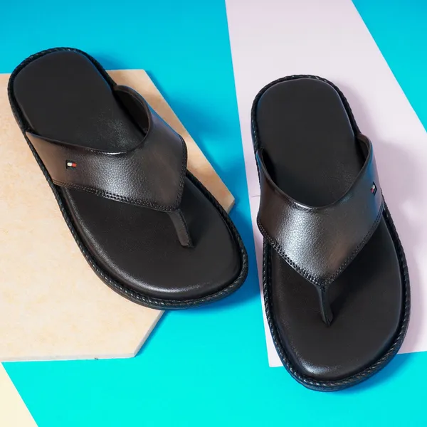 Brown_Foam_Striped_Slippers_For_Men