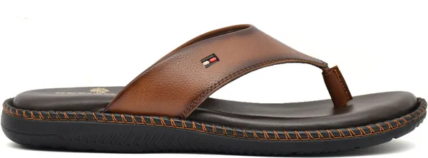 Brown_Foam_Striped_Slippers_For_Men