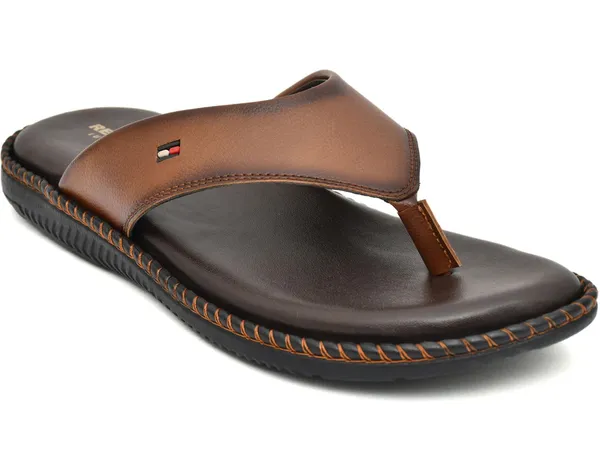 Brown_Foam_Striped_Slippers_For_Men