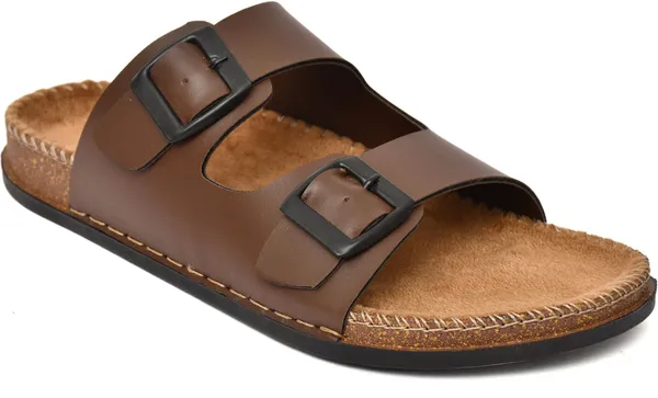 Brown_Foam_Striped_Slippers_For_Men