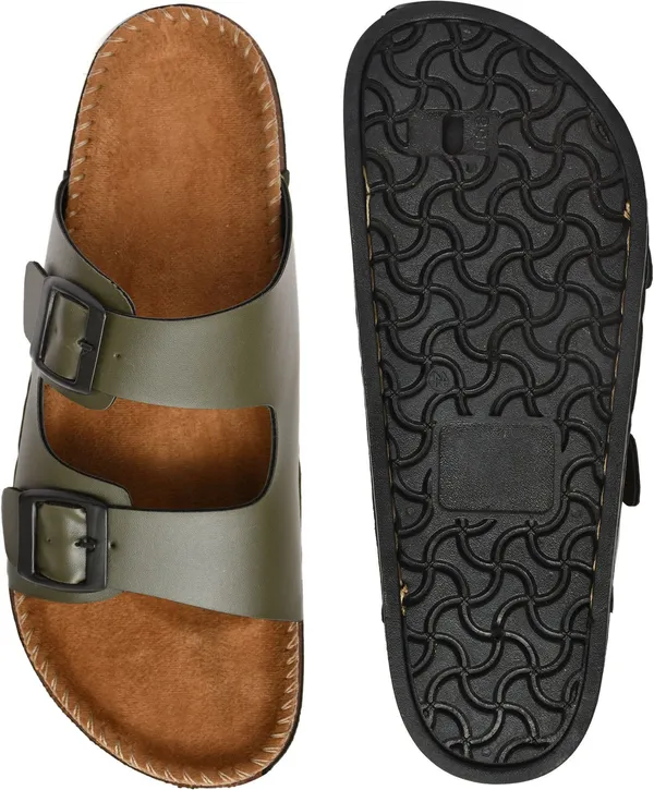 Green_Foam_Striped_Slippers_For_Men