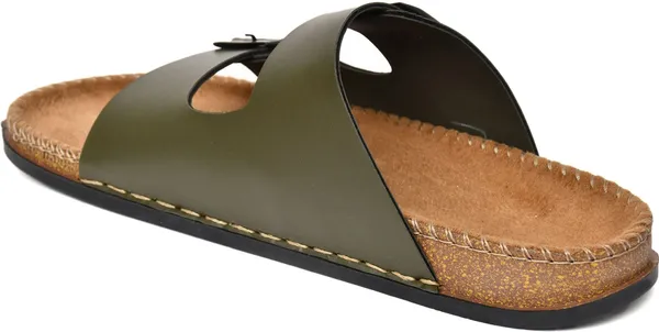 Green_Foam_Striped_Slippers_For_Men