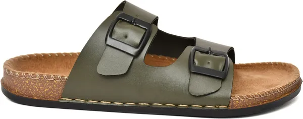 Green_Foam_Striped_Slippers_For_Men