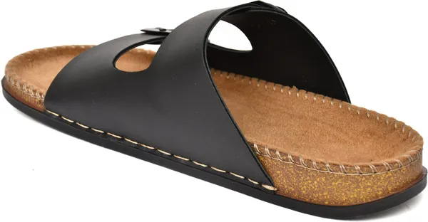 Black_Foam_Striped_Slippers_For_Men