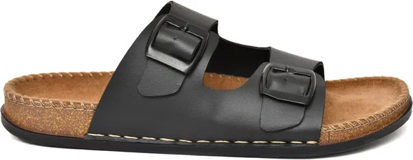 Black_Foam_Striped_Slippers_For_Men