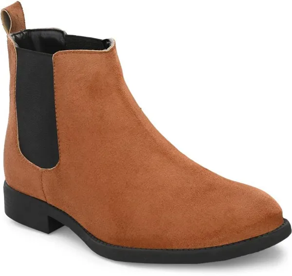 Tan_Synthetic_Chelsea_Boots_For_Men